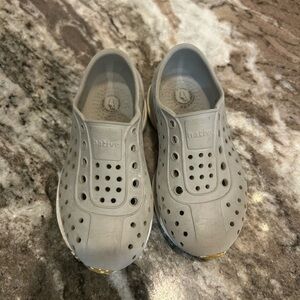 Native Shoes Gray Slip-On Water Shoes, some wear, Size 3-4 years? See photos
